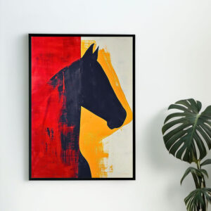 Abstract Horse Art Print | Horse Wall Decor | Black Horse
