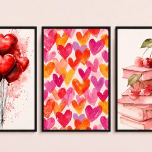 Romantic Hearts Wall Art Set