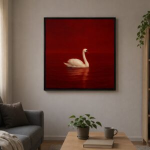 Crimson Swan Wall Art