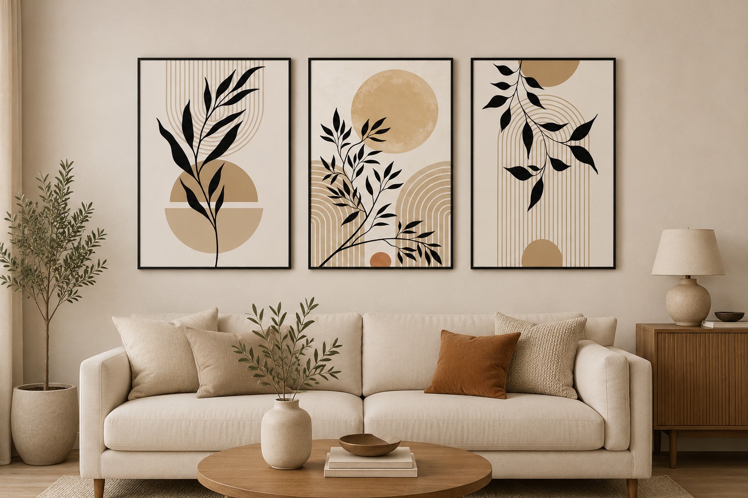 Modern Botanical Wall Art Set of 3