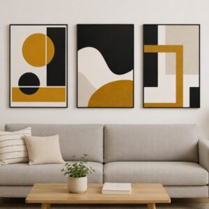 Modern Abstract Geometric Wall Art Set of 3